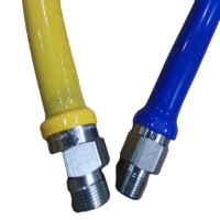 Connecteur commercial tuyau bleu pvc métal gaz kit tube flexible pour cuisine polyvalent tuyau en acier inoxydable de haute qualité
