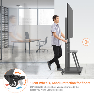 Chariot <span class=keywords><strong>TV</strong></span> de 32 à 100 <span class=keywords><strong>pouces</strong></span> de hauteur Support <span class=keywords><strong>TV</strong></span> à plancher mobile Hauteur réglable - Product Image 4