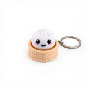 Llavero de Dumpling Impreso en 3D, Juguete Antiestrés Click Fidget, Diseño de Bollo Adorable, Material PLA, Multicolor, Logotipo Personalizado para Escritorio - Product Image 5