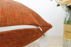 Housse de <span class=keywords><strong>coussin</strong></span> décorative en lin rustique <span class=keywords><strong>Orange</strong></span> brûlé, <span class=keywords><strong>coussin</strong></span> de texture en lin 100% Polyester pour <span class=keywords><strong>canapé</strong></span> <span class=keywords><strong>canapé</strong></span> de ferme - Product Image 5
