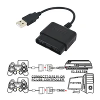 Cable USB para Mando de PS2, Cable Convertidor con Cable USB-A para Conectores de PS2 a PS3, Adaptador de Controlador de Juegos para PC, Cable de Extensión