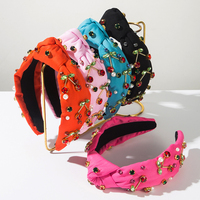 Trendy fruitserie hoofdbanden Schattige kersen strass parel haarhoepels Zoete mooie decoratieve haaraccessoires