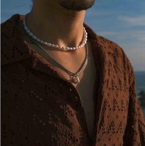 गहने छोटे द्रव्यमान स्टेनलेस स्टील परादीस हार को प्रेरित करता है तीन मोती के लिए सुंदर - Product Image 6