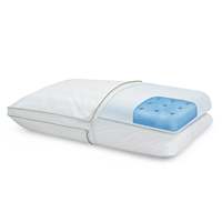 Oreiller en mousse à mémoire de forme gel de refroidissement réglable en hauteur avec coque en microfibre à motif solide pour un soutien confortable du cou
