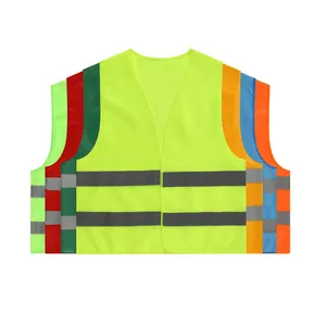 Großhandelspreis individuelles Logo grundlegender Stil einfache Version von hoher Sichtbarkeit reflektierende Weste mehrfarbige Arbeitskleidung