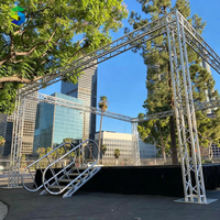 Système de structure en treillis noir en aluminium avec vis et boulons pour concerts, plateformes d'activités extérieures