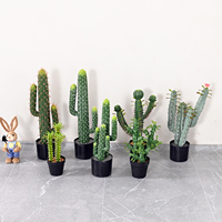 Décoration de cactus artificiel en pot, Ornement de vitrine de plantes tropicales Tianchi, Colonne de cactus artificielle pour intérieur et extérieur