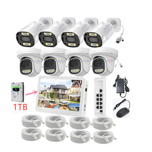 Jianvision 8 Kanallı 8 Megapiksel IP66 Su Geçirmez Akıllı Tam Renkli Gece Görüşlü 24 Saat İzleme <span class=keywords><strong>IP</strong></span> POE Kamera Sistemi Ekranlı NVR 1TB - Product Image 1