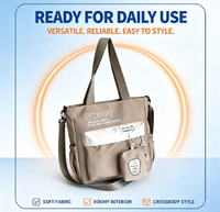 Lage minimale bestelhoeveelheid mode Japanse stijl fris zoet fruitpatroon waterdichte tote schoudertas crossbody tas dames casual klaslokaal polyester