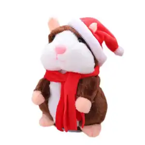 儿童仓鼠电动毛绒玩具学会说话重复仓鼠可以走路小仓鼠圣诞录音毛绒身材