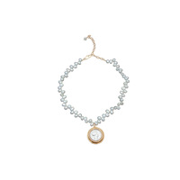 Collier pendentif pièce de monnaie vintage avec chaîne de perles baroques pour femme – Fourniture de bijoux en gros