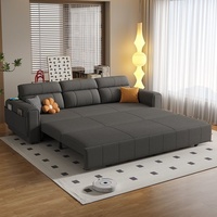 Nuevo Modelo de Sofá Cama Minimalista Moderno, Doble Uso, Multifuncional, con Almacenamiento Integrado, Plegable, Color Crema, para Uso Doméstico, Pequeño