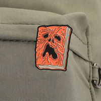 Épinglette en émail Monster Face Book, badge de revers à thème de roman d'horreur, ornement décoratif pour vêtements et sacs à dos