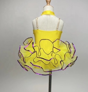 Vestito Tutu per Bambine, Costume da Balletto per Festival e Competizioni di Danza, Gonna Tutu Gialla Economica per Spettacoli - Product Image 2