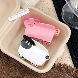 مشبك شعر من الأسيتات على شكل حيوانات كرتونية من YJL، مشبك شعر لطيف على شكل خنزير أو خروف، مشبك شعر مخصص للنساء والفتيات - Product Image 3