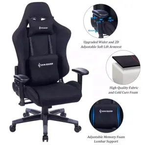 VANBOW Atacado Novo Estilo Silla Gamer OEM Couro Computador Preto Gaming Cadeira Com Encosto De Cabeça