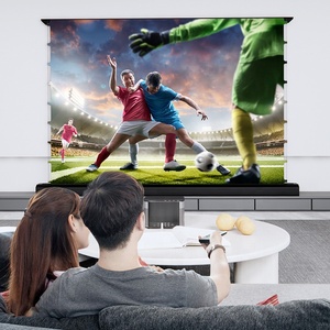 Seeball 100 120 150inch sàn động cơ tăng Màn hình máy chiếu siêu ngắn ném và ném Dài Ánh sáng xung quanh từ chối Màn hình 4khd - Product Image 4