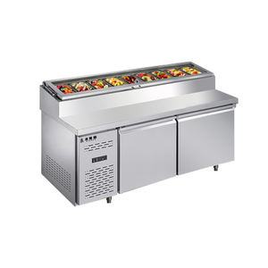 Réfrigérateur de stockage à <span class=keywords><strong>froid</strong></span> de fruits <span class=keywords><strong>sous</strong></span> le comptoir Cuisine commerciale Table de préparation en acier inoxydable Réfrigérateur établi - Product Image 5