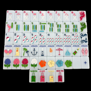 Jeu de Mahjong américain de luxe moderne de haute qualité, fabriqué en usine, avec des tuiles en acrylique rose à 4 couches - Product Image 5