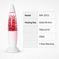 Mini Lampe à Lave LED Moderne Effet Fusée Scintillante, Alimentée par Piles, à Changement de Couleurs, Commande Manuelle par Bouton, Veilleuse pour Chambre, Bureau, Maison