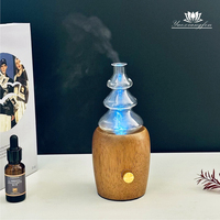 Diffuseur d'huiles essentielles en bois de couleur originale en bois de caoutchouc RX-370h et lumières LED de 7 couleurs pour la maison-le bureau-SPA