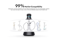 Tête de chicha électronique portable à chauffage rapide, cycle de préchauffage en quelques secondes, mini-chambre de chauffage pour une première vapeur et une tirée finale stable