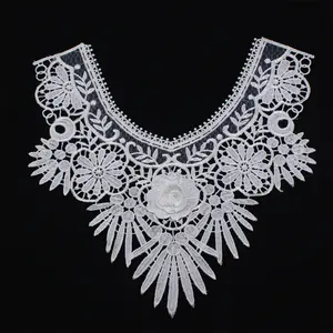 Classic Motif Eyelets Embroidery Lace Trimmings Neck Collar Lace For Clothing Dress For Children