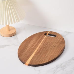 Tabla de Cortar Ovalada de Madera de Acacia, Plato para Servir Filetes con Asa, Bloque de Cortar de Madera Natural para Cocina y Restaurante - Product Image 6
