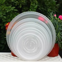 FP014 piring Pot Pot Pot Pot bunga transparan Saucer tanaman penyemir bundar bening