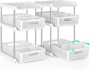 Lavabo dolabı organizatör altında kayar altında tuvalet banyo 2/3 Tier çekin organizatör ve depolama tutucu çekin - Product Image 5