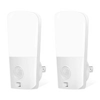 LOHAS PIR Détecteur de mouvement infrarouge sans fil Contrôle automatique intelligent Mini LED à brancher Moderne Blanc chaud 3000K Lampes de nuit pour chambre à coucher
