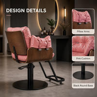 Fauteuil de Barbier Moderne en Cuir pour Salon de Coiffure, Mobilier de Coiffage et de Coupe de Cheveux, Décoration de Spa à Domicile, Rotation Réglable à 360 Degrés pour Salon de Barbier