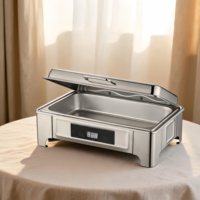 Vitrine chauffante électrique 9L, Serveur de buffet en acier inoxydable de haute qualité personnalisable en gros, Contrôle manuel de la température