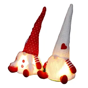 Gnome Natal dengan Patung Nisse Cahaya Mewah Swedia Nordic Tomte Skandinavia Natal Ornamen Dekorasi Rumah Pesta Liburan Rumah