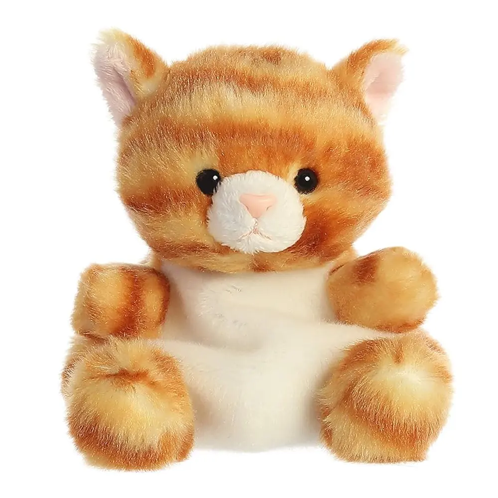 Mainan boneka kucing oranye lembut yang cantik menggemaskan hewan untuk anak laki-laki perempuan