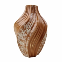 Vase à fleurs en céramique artisanal, gaufré ondulé, style rétro rustique, pour table d'entrée, décoration de pièce, en stock, personnalisable