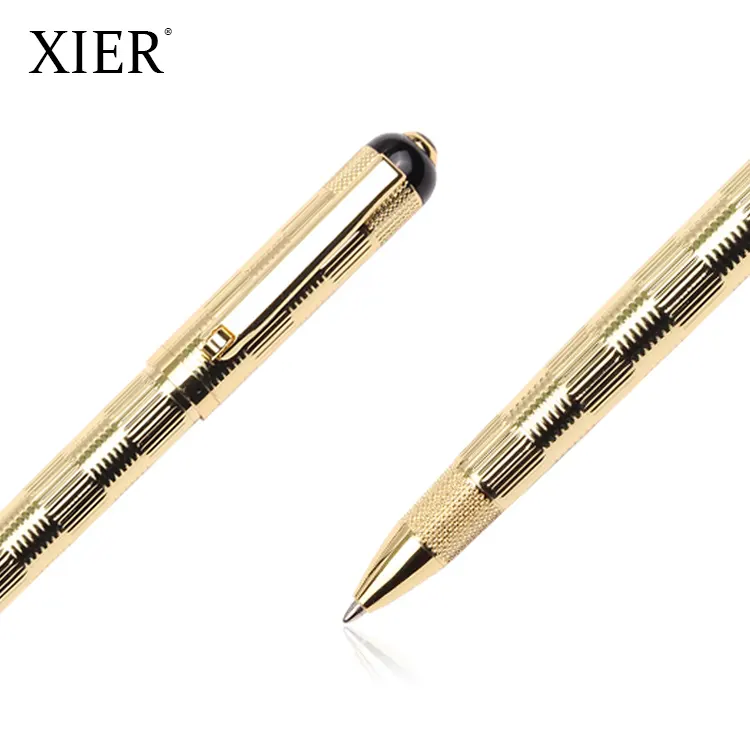 New Hot Designer Luxury Gold Color Metal Ballpoint Pen Customized Logo Business Metal Pen