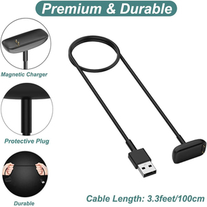 Câble de <span class=keywords><strong>charge</strong></span> magnétique USB de remplacement noir de 3,3 pieds (1 m) pour <span class=keywords><strong>Fitbit</strong></span> <span class=keywords><strong>Charge</strong></span> <span class=keywords><strong>5</strong></span>, <span class=keywords><strong>Charge</strong></span> 6, <span class=keywords><strong>Fitbit</strong></span> <span class=keywords><strong>Luxe</strong></span> Band - Product Image 3