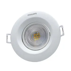 Lampu Sorot LED Philips Terang Konstan 4W5.5W, Tertanam 75MM Sudut Disesuaikan Di Dinding Latar Belakang Restoran Tamu
