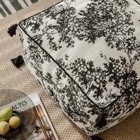 Estilo francés negro blanco estilo chino cuadrado chenilla Jacquard futón perezoso sofá cojín para el hogar sala de estar