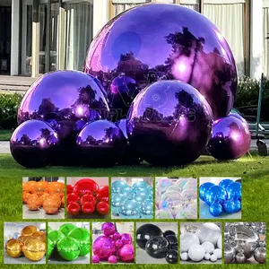 Inflatable Mirror Ball Sphere Balloon Events Wedding Party Decor PVC Big Shiny Metallic Mirror Inflatable Balls