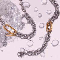 Vente en gros de collier à chaîne minimaliste personnalisé en acier inoxydable argenté tour de cou en O étanche incrustation de placage de bijoux sans ternissement