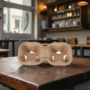 Bandeja de café portátil de 1/2/4 tazas, portavasos desechable para bebidas frías y calientes, protección de pulpa para uso de desbordamiento de bebidas - Product Image 1