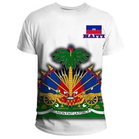 T-shirts d'homme respirants à motif drapeau haïtien pour les fans de sport et les fêtes de célébration