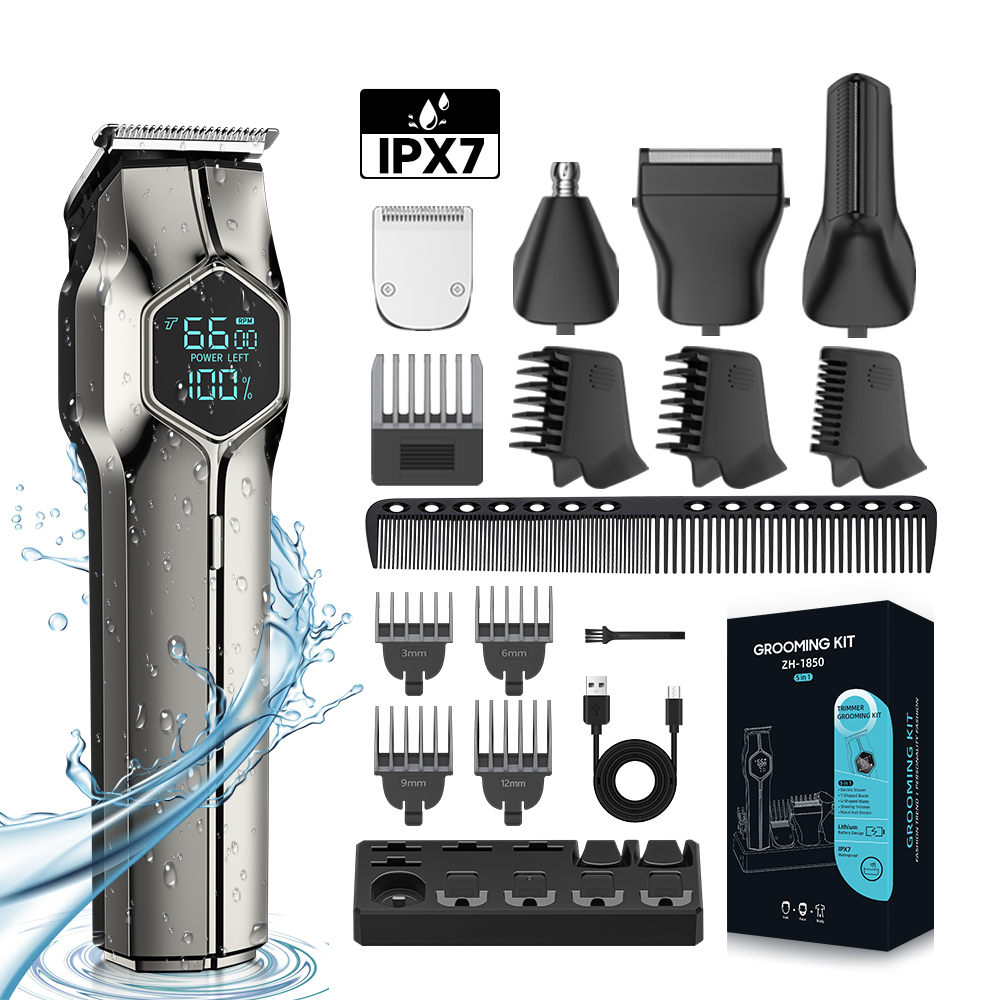 Professional Barber Electric Hair Trimmer Set Household Commercial Use Designed Stainless Steel Blades USB Hotels RVs Outdoors