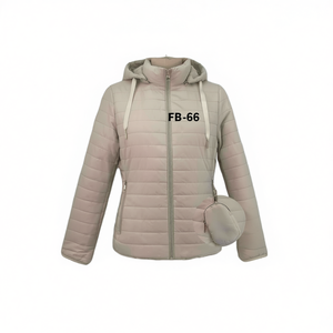 HDJ Plus Size <b>Women's</b> Hooded Cotton <b>Coat</b> FB-66 44-54 Autumn Casual Zipper Front Lightweight Outerwear - Product Image 2