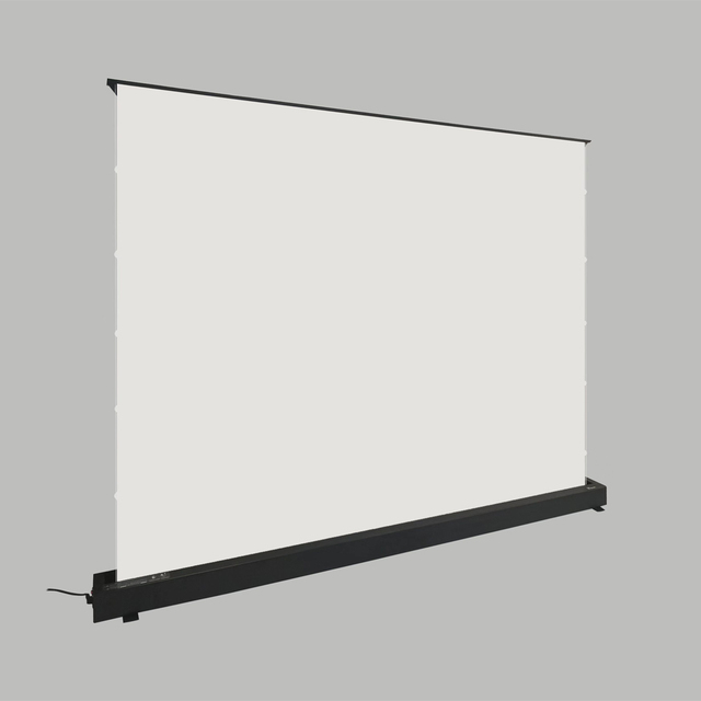 110inch Home Theater 4k Matte White Floor Rising Projector Screen Motorized Floor Raising Tab Tension Screen Long Throw