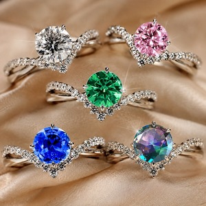 Elegante anello a V per coppia, accessori e regali per la cerimonia nuziale - Product Image 3