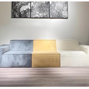 Sofá Seccional en Forma de L de Tres Plazas para Sala de Estar, Estilo Moderno y Lujoso, Tapizado en Corduroy, Esponja Comprimida y Envasado al Vacío para Mayor Comodidad - Product Image 5