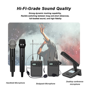 Système de microphone sans fil professionnel UHF à double canal, dynamique, avec réduction de bruit True Diversity et fixation Rock Mount - Product Image 5